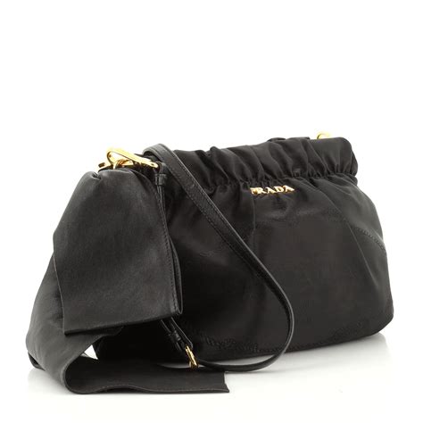 prada bow bag black|women prada black bag.